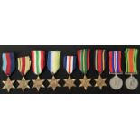 WW2 British Campaign Medal Collection comprising of: 1939-45 Star, Africa Star, Italy Star, Atlantic