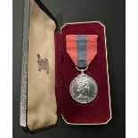 ERII Imperial Service Medal in case of issue with ribbon named to Albert Edward Kendall.