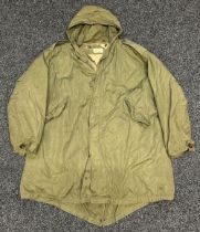Post War US Army M1951 Fishtail Parka, complete with cold weather liner. Working zip and press