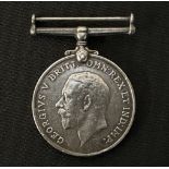 WW1 British War Medal to 9470 Cpl CJ Brookes, Rifle Brigade. No ribbon.