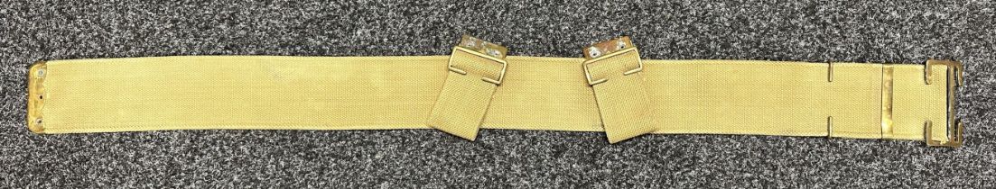 WW1 British 1908 Pattern Webbing Belt. Maker marked and dated "MECo 1918". Size Small.