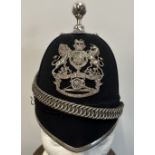 Victorian 1st Lanarkshire Artillery Volunteers Officers Blue Cloth Helmet. Silver fittings. Maker