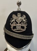 Victorian 1st Lanarkshire Artillery Volunteers Officers Blue Cloth Helmet. Silver fittings. Maker