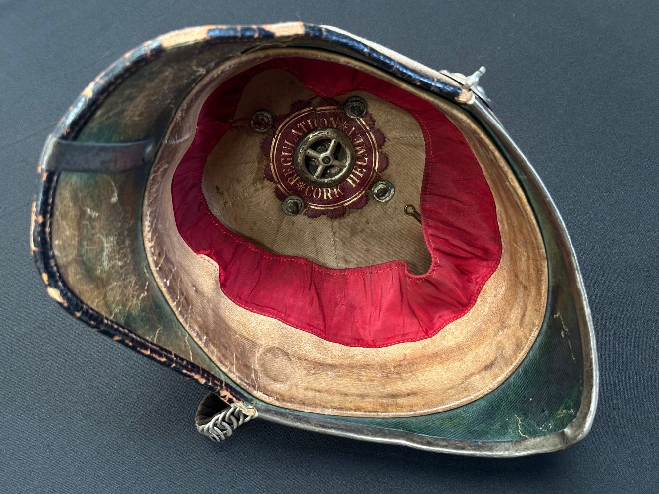 Victorian Officers Grey Cloth Helmet 1st Volunteer Battalion Northumberland Fusiliers. Marked to - Image 11 of 12