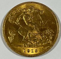 A George V half gold sovereign, 1913