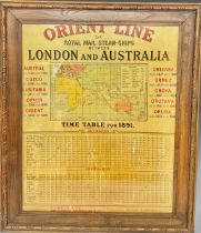 Shipping - a timetable, Orient Line of Royal Mail steam-ships between London and Australia,