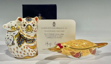 A Royal Crown derby paperweight, The Australian Collection Koala and Baby, limited signature