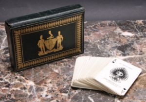 London Livery Companies - an early 20th century tooled and gilt leather armorial playing card