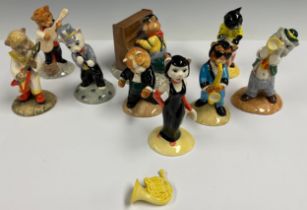 A set of nine Beswick Cats Chorus models, including Ratcatcher Bilk, Feline Flemenco, One Cool