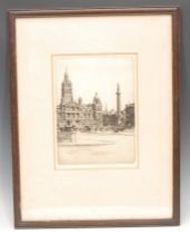 Tom Maxwell (Scottish 1874 - 1937), by and after, George Square, Glasgow, etching, signed in the