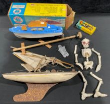 Toys & Juvenalia - a Pelham Puppets skeleton, boxed; a Staryacht Endeavour II pond yacht, unboxed; a