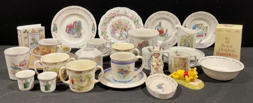 Nursery Ware - a Wedgwood Beatrix Potter Peter Rabbit baby's bowl; others, cup and saucer, cache