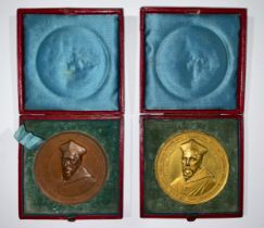 Medallions, Catholic – 1858 gilt bronze William Cardinal Allan by Carl Voigt, Ushaw College prize
