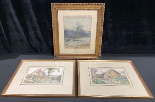 English school, early 20th century, A pair, Cottage Garden and A Cottage in the Dales, watercolours;