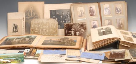 Photography - various photograph albums and loose, mostly portraits, a group portrait of Victorian