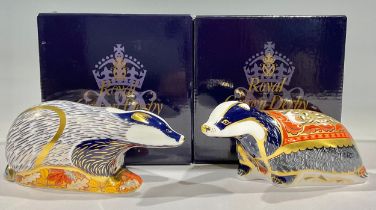 A Royal Crown Derby paperweight, Moonlight Badger, Collector's Guild exclusive, 21st anniversary