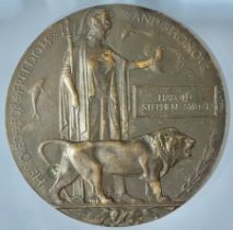 Militaria - a World War I death plaque, Harold Stephen Smith