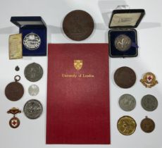 Medallions, various, including: 1859 G(eorge) F(rederick) Handel/centenary commemora-tion/Crystal