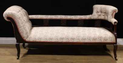 An early 20th century Récamier sofa or chaise longue, 77cm high, 177cm wide, 58cm deep