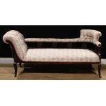 An early 20th century Récamier sofa or chaise longue, 77cm high, 177cm wide, 58cm deep