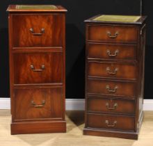 A 19th century style filing cabinet or chest, the largest 110.5cm high, 51cm wide, 63.5cm deep,