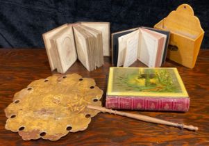 Treen - a Scottish Mauchline ware carte de visite photograph album, The Giant's Causeway; a book,