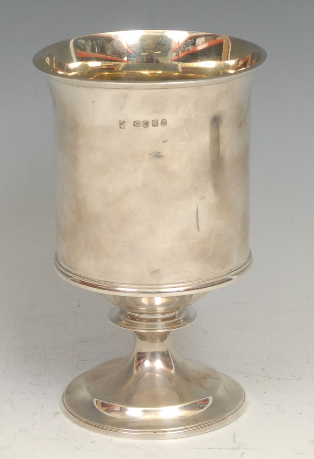 Welsh Agricultural History - a George III silver pedestal goblet, the flared bowl inscribed Tredegar - Image 2 of 3