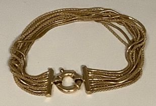 An Italian 9ct gold fancy link bracelet, marked 375, 15.4g