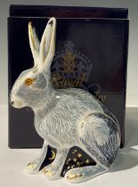 A Royal Crown Derby Paperweight, Starlight Hare, exclusive to the Royal Crown Derby Collectors