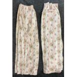 Textiles - a pair of Laura Ashley glazed floral curtains, Rosebuds, 175cm x 260cm