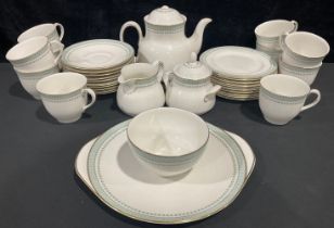 Ceramics - a Royal Doulton Berkshire pattern tea service for ten, comprising teapot, teacups,