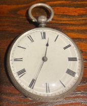 A Victorian silver open faced pocket watch, Birmingham 1882