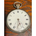 An early 20th century silver open faced pocket watch, import mark for London 1913