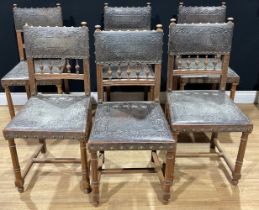 A set of six French Provincial Henry II style dining chairs (6)