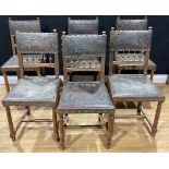 A set of six French Provincial Henry II style dining chairs (6)