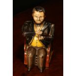 Americana - a late 19th century painted cast iron novelty mechanical Tammany money box or bank,
