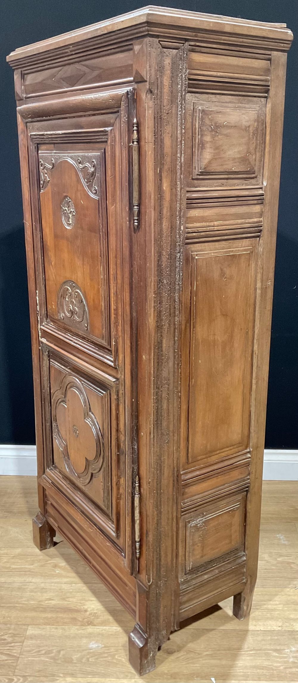 An 18th century style French Provincial provision cupboard, 149cm high, 67cm wide, 36.5cm deep - Image 2 of 3