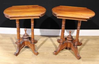 A pair of Victorian and later lamp tables, 66cm high, 61cm wide, 40cm deep (2)