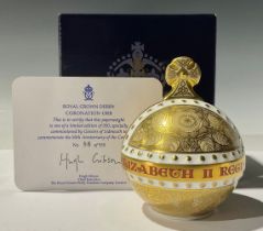 A Royal Crown Derby paperweight, Coronation Orb, 50th anniversary of the coronation 2003, Goviers