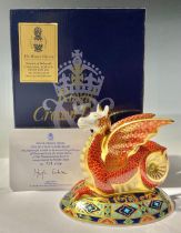 A Royal Crown Derby paperweight, The Wessex Winged Wyvern, designed by Louise Adams, limited edition