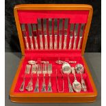 A Sheffield canteen, fitted with a King's pattern suite of flatware for six