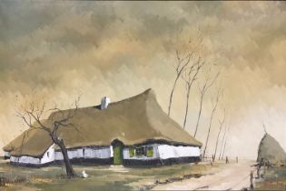 ***Lot Withdrawn***Guy Maubert (1900-1983) The Farmstead signed, oil on canvas, 59cm x 89cm