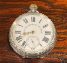 Railwayana - a late 19th century open faced pocket watch, of South African interest, the dial