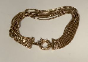 An Italian 9ct gold fancy link bracelet, marked 375, 14g
