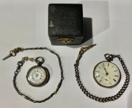 Horology Interest - a silver open faced pocket watch, Roman numerals to dial, subsidiary seconds