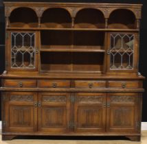 An Old Charm oak dresser, 182cm high, 187cm wide, 44cm deep