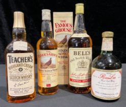 A bottle of Bell's Scotch whisky, 1.13litres; others, Famous Grouse, 70cl; Ross-Lea; Teacher's (4)