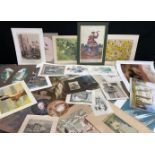 A large folder of 19th and 20th century prints, Fine Art prints, etc