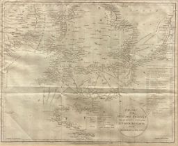 John Russell, an engraved map, Chart of the British Channel with the Opposite Coast of the United