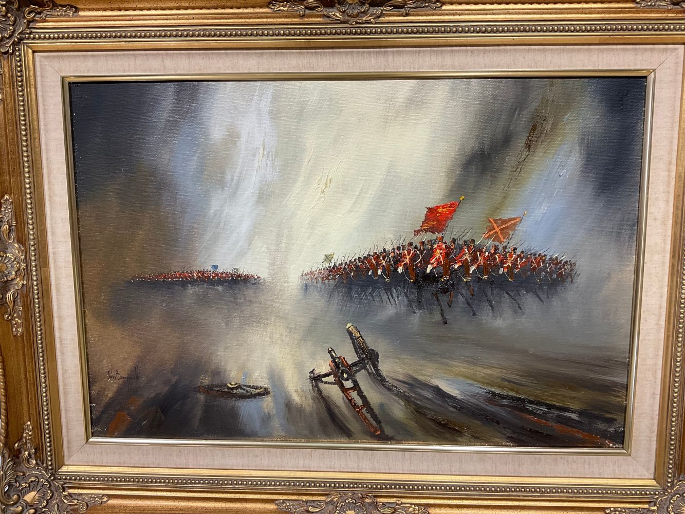 Pictures and Prints - John Bampfield, Into Battle, signed, oil on canvas, 50cm x 75cm; David - Bild 2 aus 5